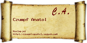 Czumpf Anatol névjegykártya